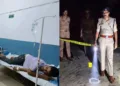 Police arrest accused Deepak Tiwari after he was injured in an encounter in Deoria.