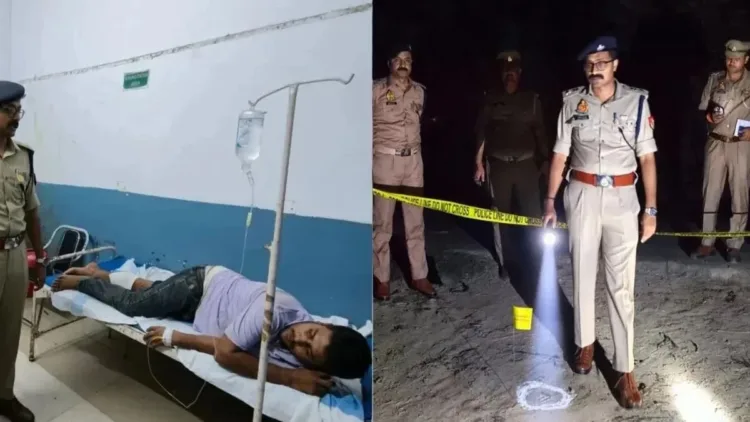 Police arrest accused Deepak Tiwari after he was injured in an encounter in Deoria.