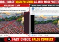 False claim: Image of Madrid protest shared as New Delhi anti-Modi demonstration. (AFP)