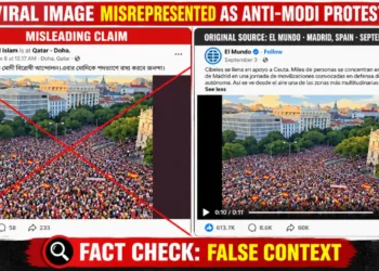 False claim: Image of Madrid protest shared as New Delhi anti-Modi demonstration. (AFP)