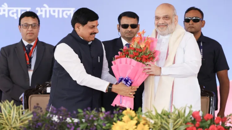 Madhya Pradesh Chief Minister Dr Mohan Yadav and Home Minister Amit Shah