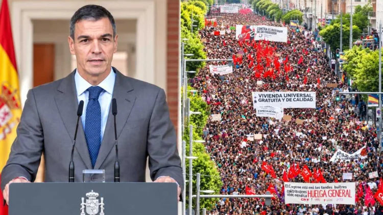 Spanish PM Pedro Sánchez faces mounting pressure as housing protests swept Spain on October 3, ahead of his snap election call on October 5