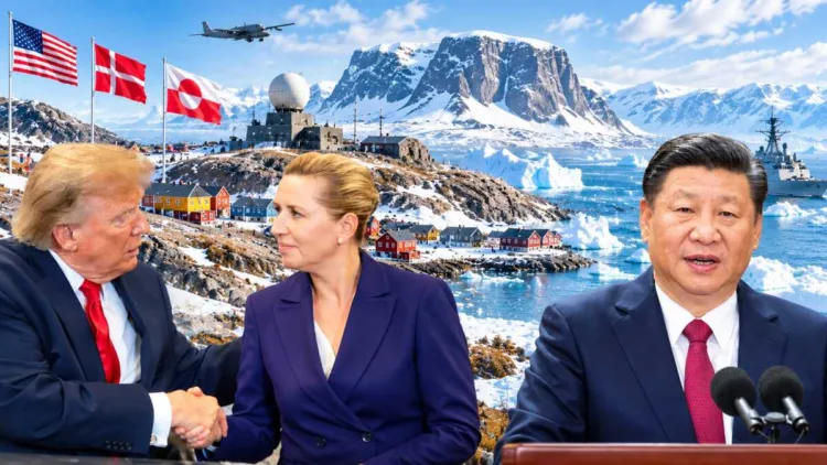 (Left) U.S. President Donald Trump; (Centre) Danish Prime Minister Mette Frederiksen; (Right) Chinese President Xi Jinping