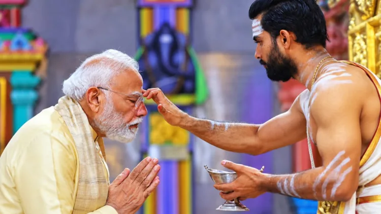 Marking 25 years as head of government PM Modi offers prayers at Delhi's Shri Vinayaka Mandir, renews pledge to serve nation