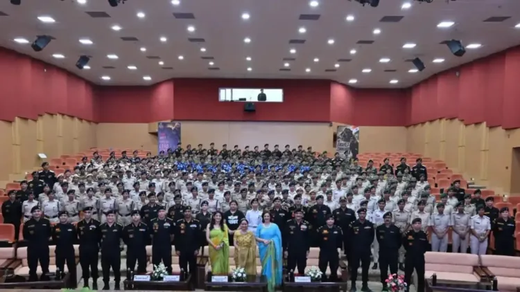 DWWA President Mahalakshmi Subramani meets women trainees at NSG Training Academy