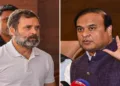 Congress leader Rahul Gandhi (Left) and Assam Chief Minister Himanta Biswa Sarma (Right)
