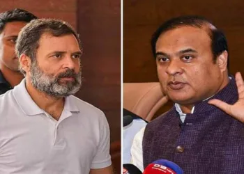 Congress leader Rahul Gandhi (Left) and Assam Chief Minister Himanta Biswa Sarma (Right)