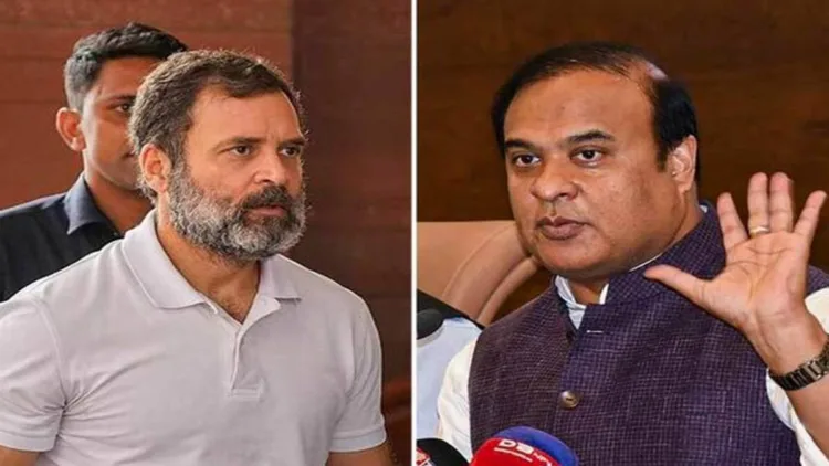 Congress leader Rahul Gandhi (Left) and Assam Chief Minister Himanta Biswa Sarma (Right)