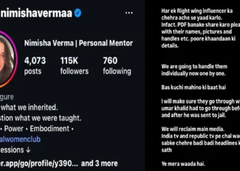 A post by CJP supporter Nimisha Verma sparks concerns over leftist intolerance and calls to list nationalist influencers and their families