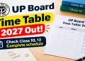 The UPMSP has released the UP Board Exam Time Table 2027 for Classes 10 and 12, with examinations scheduled from February 5 to 24