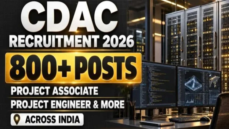 C-DAC Recruitment 2026 offers 899+ technical and non-technical vacancies across 11 locations, with online applications open until October 26, 2026