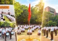 RSS Karyakartas celebrate Vijayadashami Utsav with disciplined Path Sanchalan in JNU