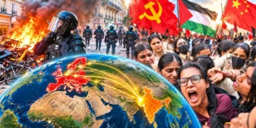 From European streets to New Delhi, a transnational leftist network faces scrutiny over the efforts to ignite unrest, with communist groups, pro-Palestinian activists and China-linked funding under the spotlight.