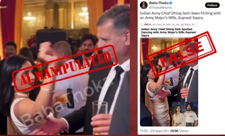 Pakistan-based account shares AI-manipulated video falsely linking Army Chief Dhiraj Seth to Major’s wife