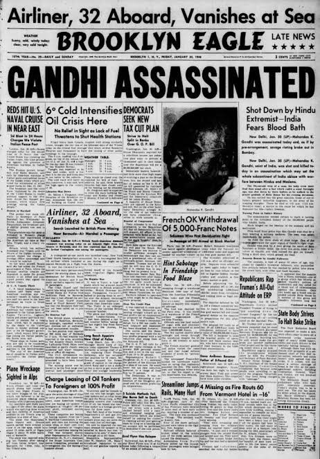 In Pics How Newspapers Reported The Death Of Mahatma Gandhi 5694